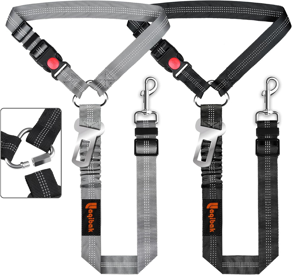 Removable Dog Seat Belt Harness for Car, 3 in 1 Pet Dog Car Seatbelt Leash, Retractable Restraint