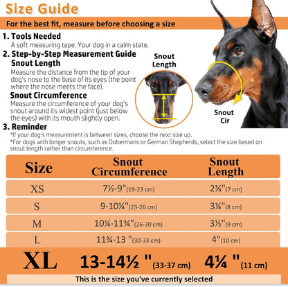 BARKLESS Dog Muzzle, Basket Muzzle for Biting, Chewing and Scavenging, Humane Cage Mouth Cover