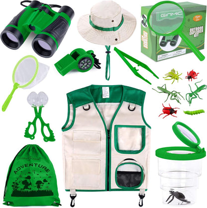 GINMIC Kids Explorer Kit & Bug Catching Kit, 16 Pcs Outdoor Exploration Safari Kit for Kids Camping