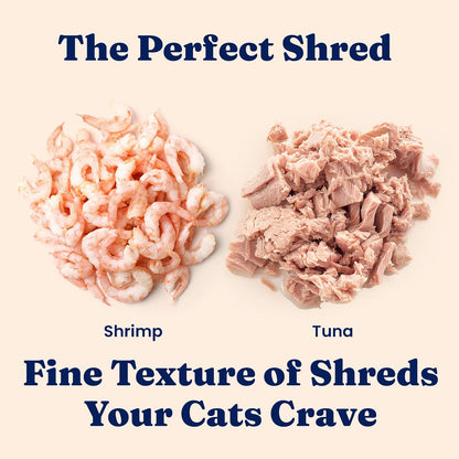 Solid Gold Wet Cat Food Shreds in Gravy - Healthy Canned Cat Food Made w/Real Tuna, Shrimp