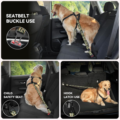 Pawaboo 2Pack Dog Seatbelt for Car, Dog Car Seat Belt Bungee, Dogs Tether with Buckle & Hook Latch