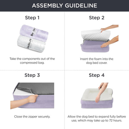 Bedsure L Plus Orthopedic Dog Bed for Large Dogs - Washable Dog Cat Bed Waterproof, L Plus Big