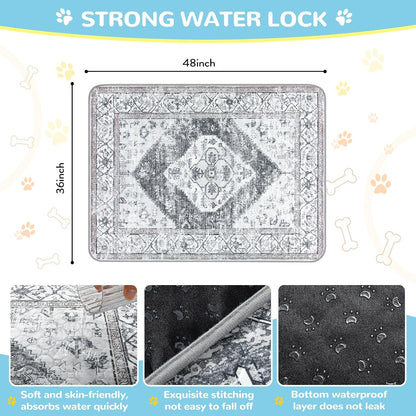 Lahome Reusable Washable Puppy Pads - 2 Pack Super Absorbent & Waterproof Dog Training Mats for