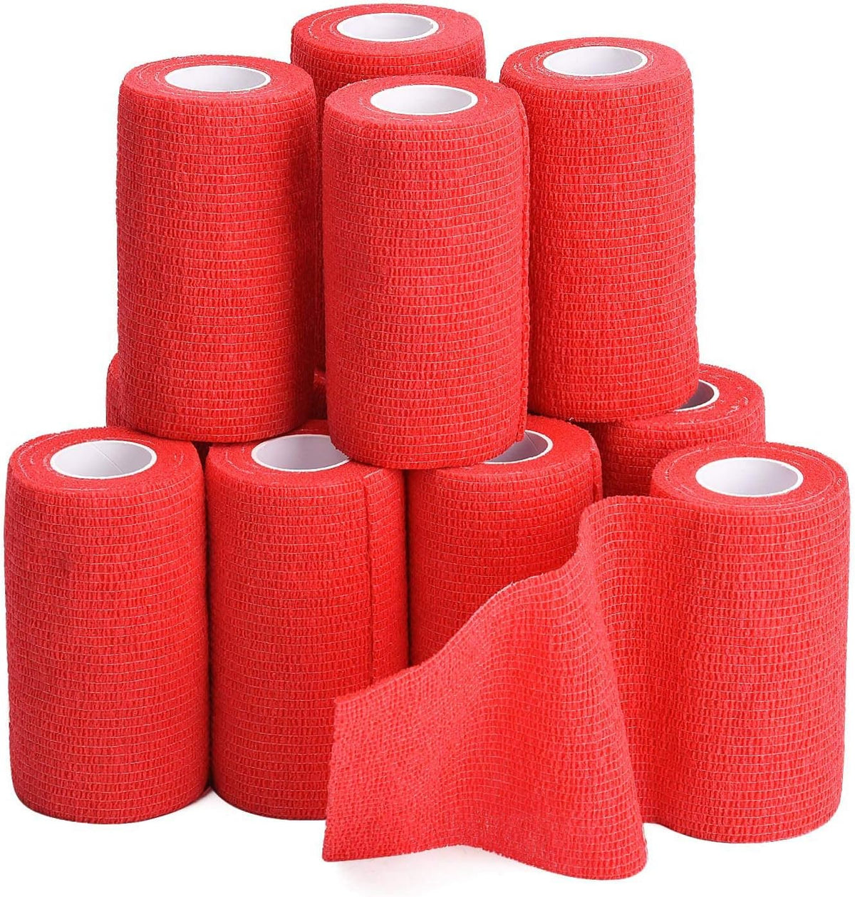 TOBWOLF 12PCS Self Adhesive Bandage, 4" x5yd / 10cmx4.5m Elastic Cohesive Bandage Wrap, Breathable