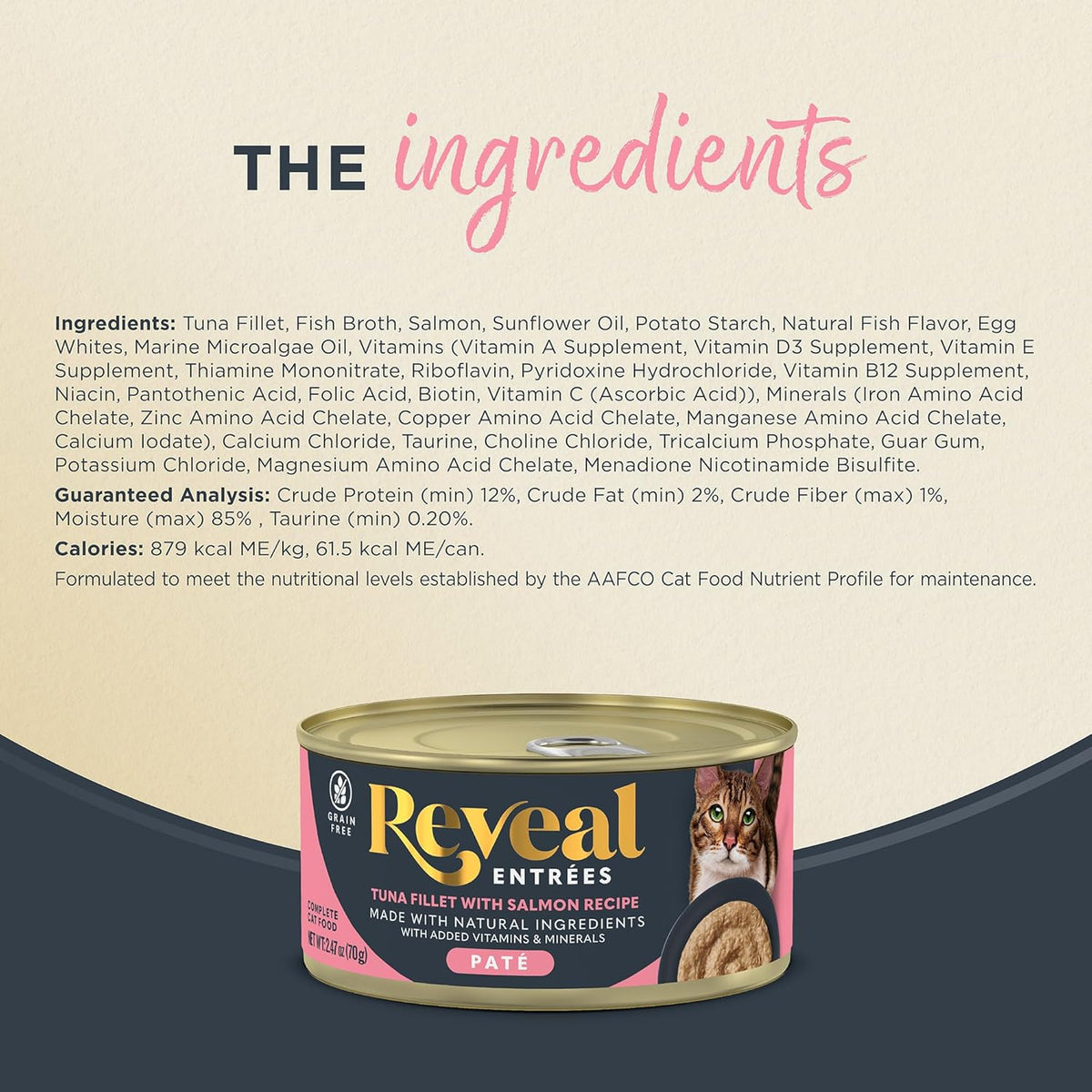 Reveal Entrées Natural Wet Cat Food Paté, Grain-Free with Added Vitamins & Minerals
