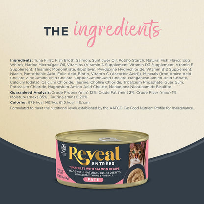 Reveal Entrées Natural Wet Cat Food Paté, Grain-Free with Added Vitamins & Minerals