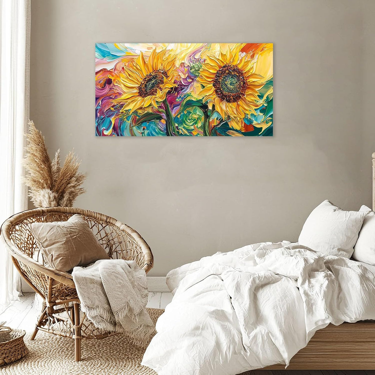 Large Sunflower Wall Art Canvas Living Room Floral Flower Pictures Framed Prints Oversize Wall