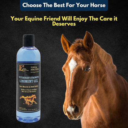E3 Veterinary Strength Liniment Gel for Sore Muscle & Joint Relief - Reduces Pain & Swelling