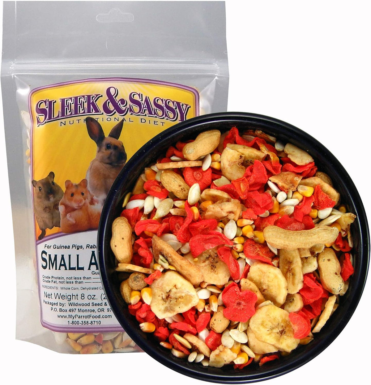 SLEEK & SASSY All Natural Small Animal Treat for Guinea Pigs, Rabbits, Hamsters, Gerbils, Rats &