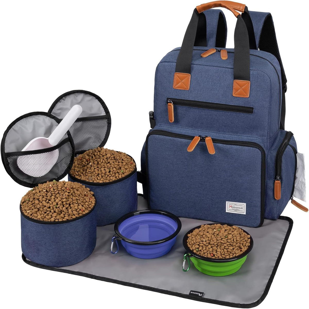 Modoker Dog Travel Bag - Airline Approved Backpack for Pet Accessories Organizer, Tote Weekend Bag