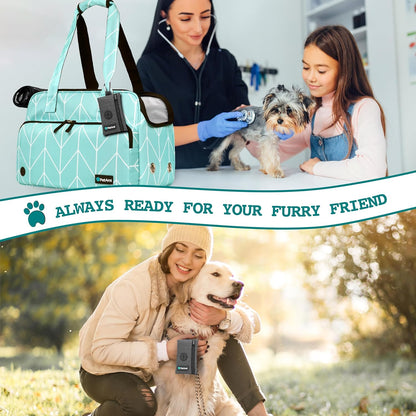 PetAmi Dog Poop Bag Holder for Leash, Dog Waste Bag Dispenser with Clip, Treat Pouch, Walking &