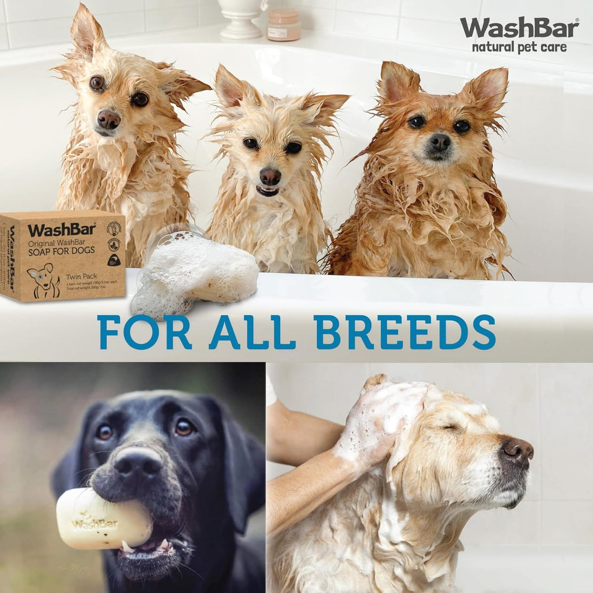 The Natural Dog Shampoo Bar Soap for Itchy Skin Relief - Twin Pack - Dog Soap for Sensitive Skin