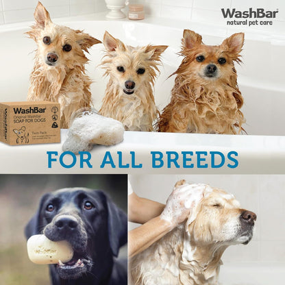The Natural Dog Shampoo Bar Soap for Itchy Skin Relief - Twin Pack - Dog Soap for Sensitive Skin