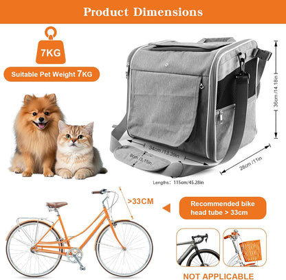Xixter Dog Basket for Bike, Suitable for Small & Medium Pet Up to 7 kg, Foldable 4-in-1 Pet Bike