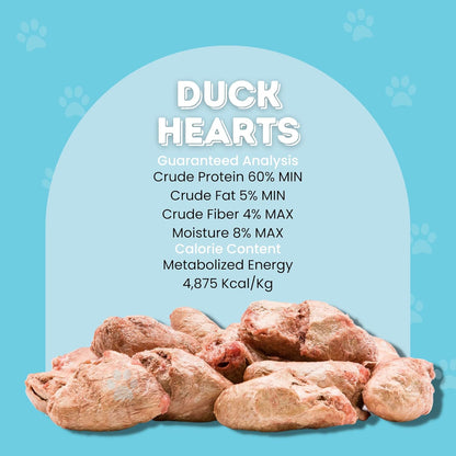 hotspot pets Freeze Dried Duck Heart Treats for Cats & Dogs - Made in USA, 1LB Big Bag - Single