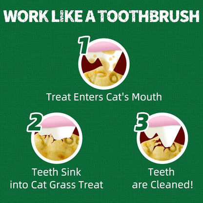 Just Try 13.4 0Z Cat Grass Treats Salmon Oil Natural Salmon Kitten Healthy Cat Treats Training