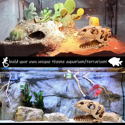 Dinosaur Animal Skull Aquarium Large Décor Cave Decorations Fish Hideout Tank Betta Tarantula