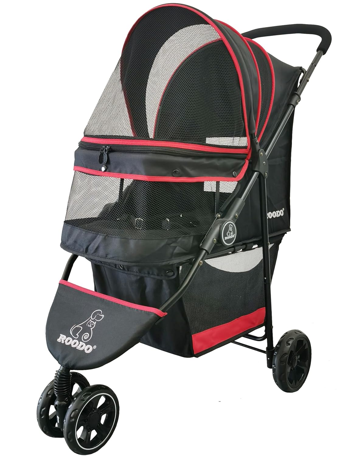 ROODO Escort 3 Wheel Dog Cat Pet Stroller for Small/Medium Dogs Cats Best Lightweight Foldable