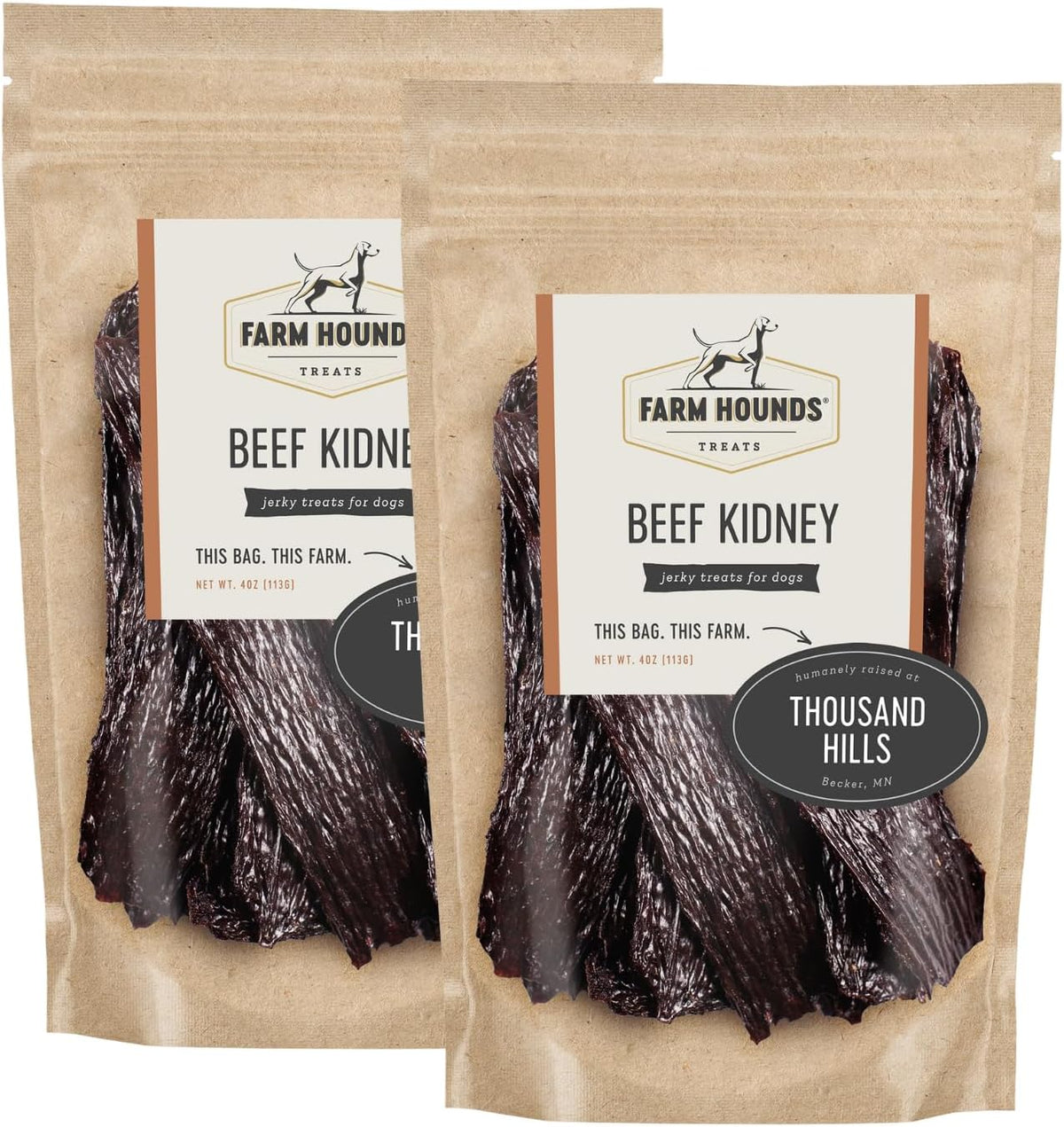 Farm Hounds - Beef Kidney - Premium Natural Beef Kidney Jerky For Dogs - Made From 100% Humanely