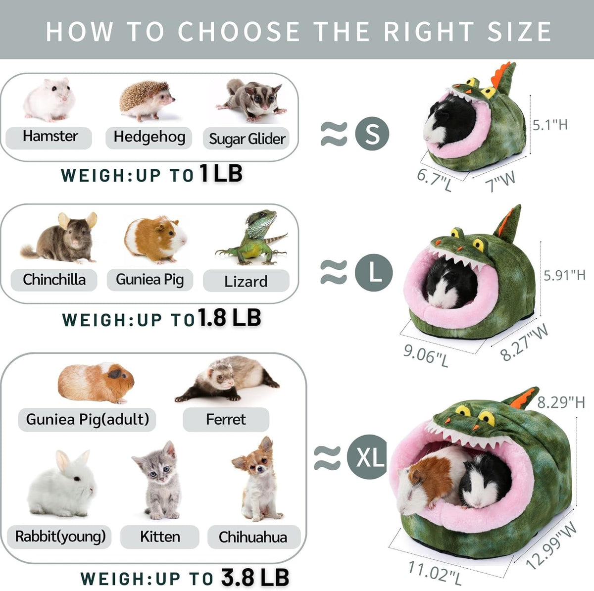 JanYoo Rat Bed Hut Guinea Pig Hideout House Small Animal Tent Accessories Rabbit Hideaway Igloo
