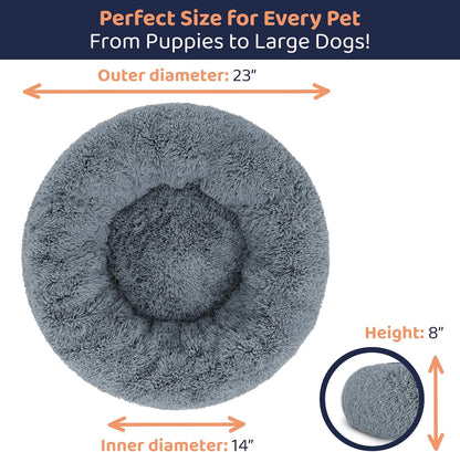 Donut Dog Bed - Premium Comfort for Anxiety Relief - Fluffy & Calming Design with Ultra-Plush
