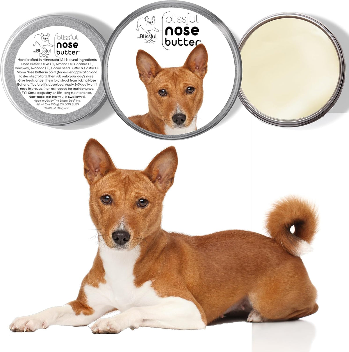 The Blissful Dog Basenji Unscented Nose Butter, 16oz