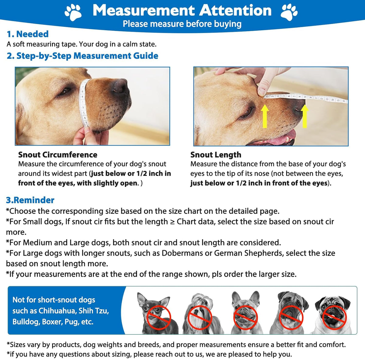 Mayerzon Dog Muzzle, Breathable Basket Muzzles for Small, Medium, Large and X-Large Aggressive Dogs