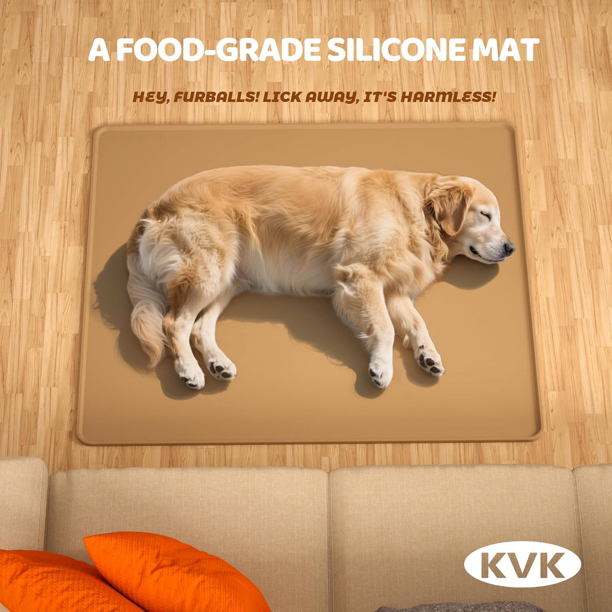 KVK Extra Extra Large Silicone Dog Food Mat 39.4×43.3in and 128oz Silicone Bag Set, Super Size