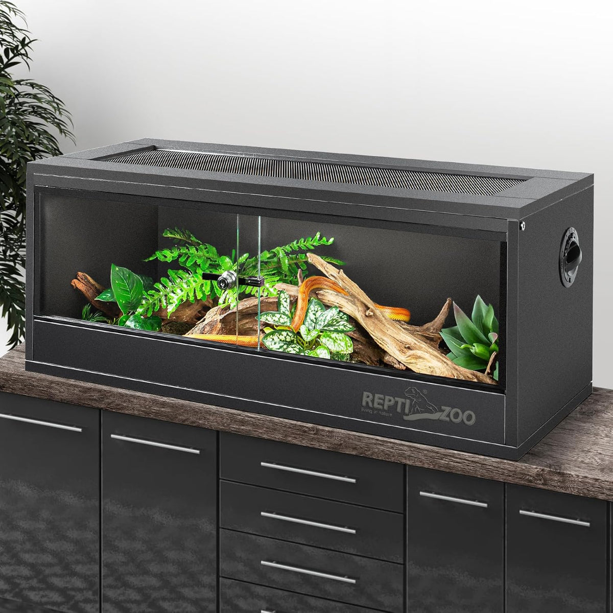 REPTI ZOO 20 Gallon PVC Reptile Tank, 30x12x12 inch Reptile Terrarium for Crested Gecko Frog Lizard