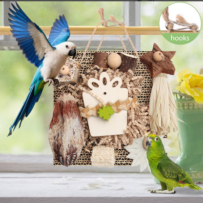 Kyouki Bird Toys, Parakeet Toys, Parrot Toy, Conure Hanging Chewable Cardboard Foraging Suitable