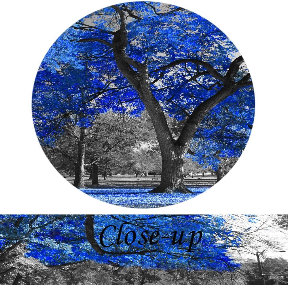 KREATIVE ARTS Canvas Print Wall Art Painting Contemporary Blue Tree In Black And White Style Fall