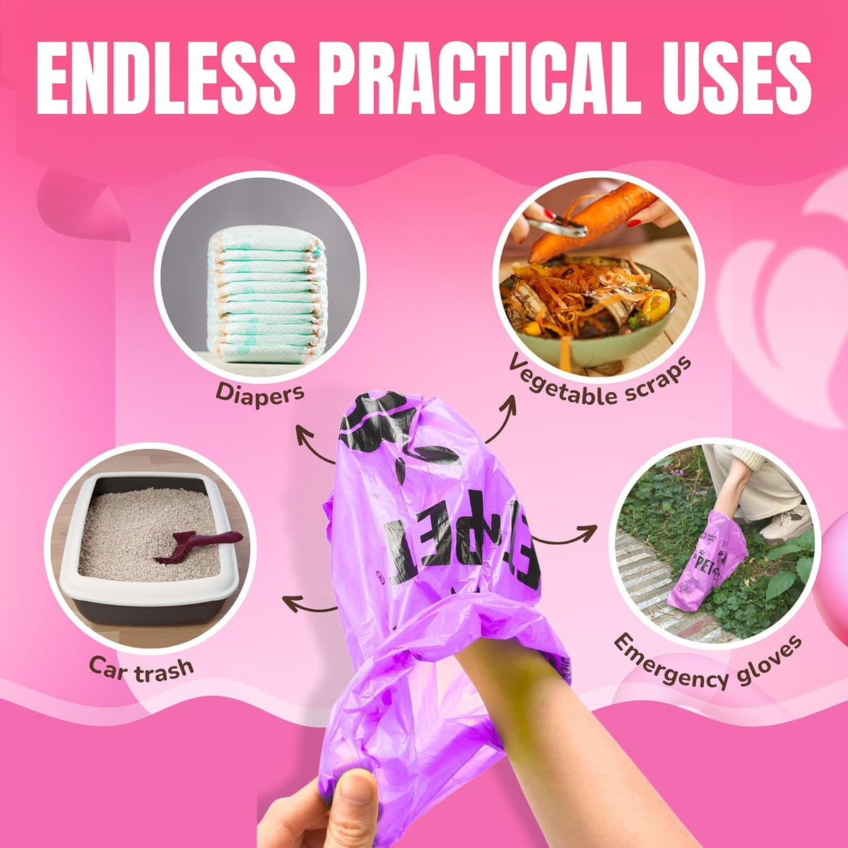 Pet N Pet Poop Bags for Dogs, 288 Counts Lavender Scented Dog Poop Bags Rolls with Leash Dispenser