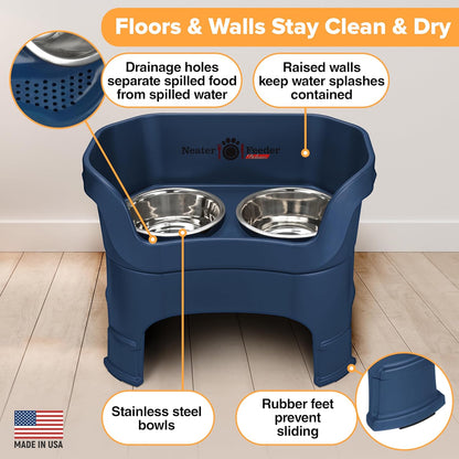 Neater Feeder Deluxe Mess Proof Dog Bowls Elevated for Large Dogs – Made in USA – No Spill Raised