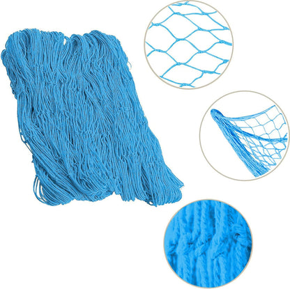 Nature Fish Net Wall Decoration with Shells, Ocean Themed Wall Hangings Fishing Net Party Decor for