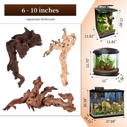 majoywoo Natural Coral Driftwood for Aquarium Decor Fish Tank Decorations, Assorted Driftwood