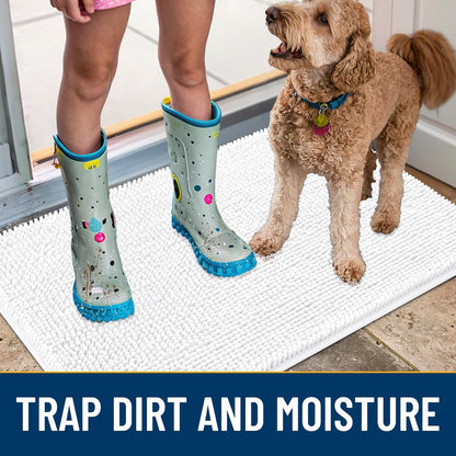 Smiry Dog Door Mat for Muddy Paws 36x24, Absorbs Moisture and Dirt Doormat, Non-Slip Washable Quick