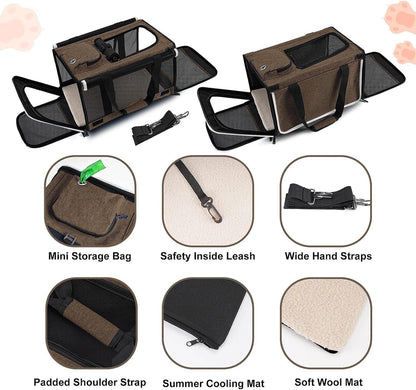 Pet Carrier for Large Cat Soft-Sided Animal Traveling Bag for Medium Cat up to 20lbs / Washable