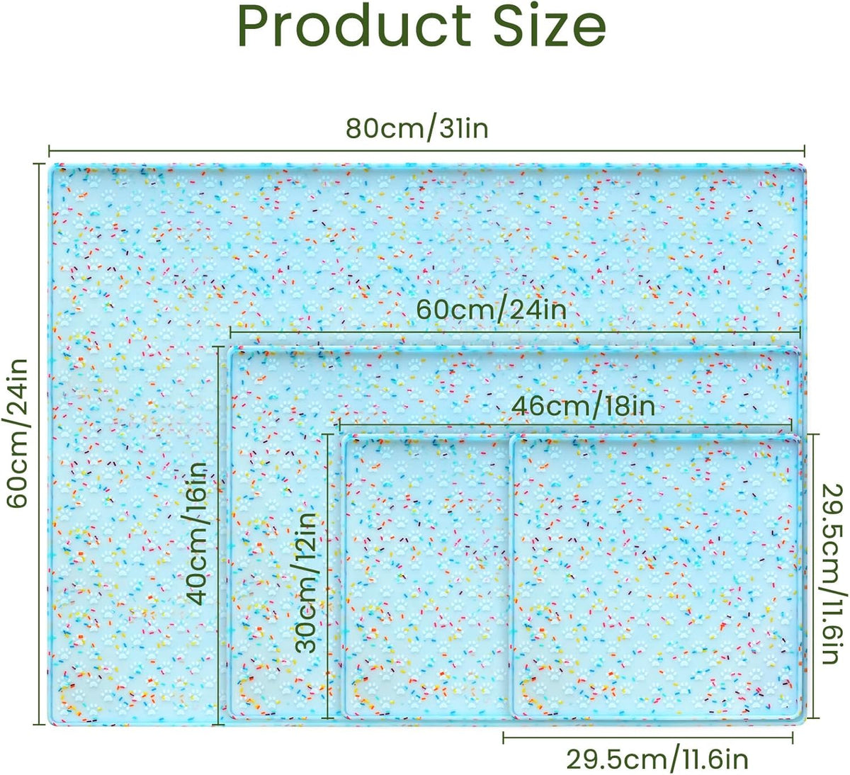 Ptlom Dog Food Mat Anti-Slip Dog Bowl Mats for Food and Water, Waterproof Pet Placemat Prevents