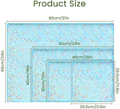Ptlom Dog Food Mat Anti-Slip Dog Bowl Mats for Food and Water, Waterproof Pet Placemat Prevents
