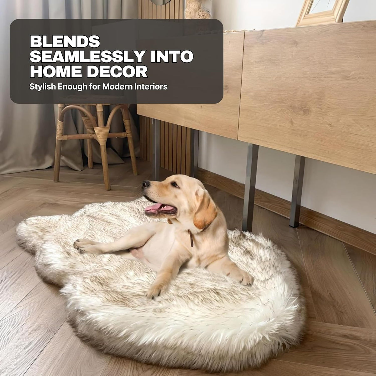 IHAPPYDOG Luxury Faux Fur Orthopedic Dog Bed, Memory Foam Dog Bed for Small, Medium, Large and XL