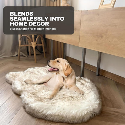 IHAPPYDOG Luxury Faux Fur Orthopedic Dog Bed, Memory Foam Dog Bed for Small, Medium, Large and XL