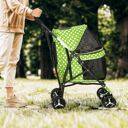 Magshion Compact Pet Stroller for Small-Medium Dogs/Cats up to 22lbs, 4-Wheel Lightweight Umbrella