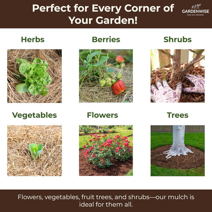 Premium Organic Wood Mulch for Gardens, Landscaping, Potted Plants, and Vegetable Gardens (0.2 CF