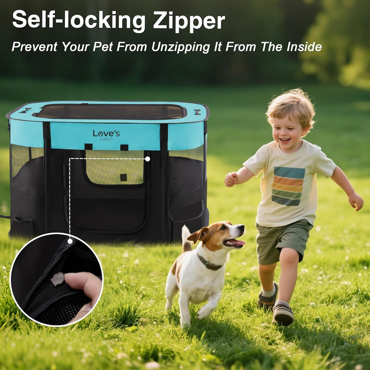 Love's cabin Pet Puppy Dog Playpen, Small Dog Tent Crates Cage Indoor/Outdoor, Portable Exercise