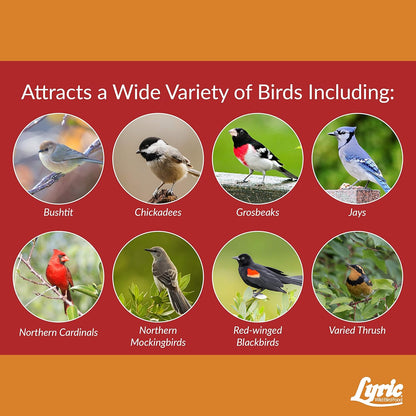 Lyric Cardinal Wild Bird Seed - Sunflower & Safflower Premium Bird Food Mix for Cardinals