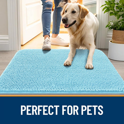 OLANLY Dog Door Mat for Muddy Paws 59x35, Absorbs Moisture and Dirt, Absorbent Non-Slip Washable