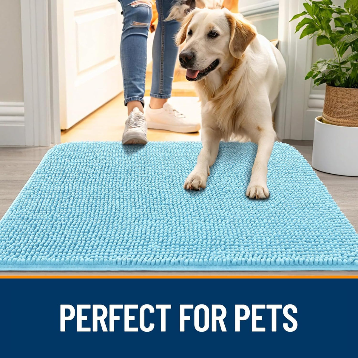 OLANLY Dog Door Mat for Muddy Paws 70x46, Absorbs Moisture and Dirt, Absorbent Non-Slip Washable