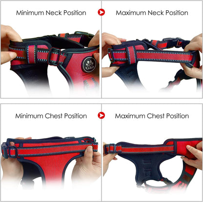 NESTROAD No Pull Dog Harness,Adjustable Oxford Dog Vest Harness with Leash,Reflective No-Choke Pet
