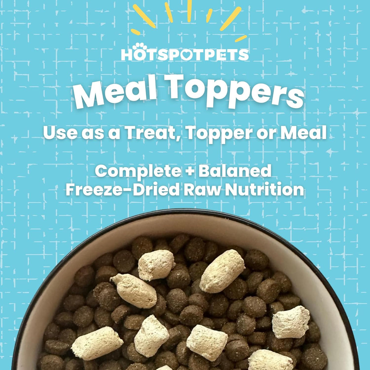 hotspot pets Freeze Dried Raw Beef Meal Toppers for Dogs 1LB Bag (500+pcs) Made in USA - Single