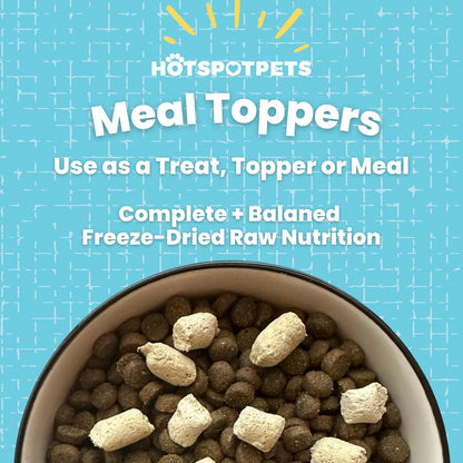 hotspot pets Freeze Dried Raw Beef Meal Toppers for Dogs 1LB Bag (500+pcs) Made in USA - Single